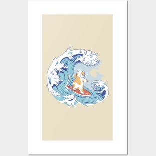 Surfing Cat Posters and Art